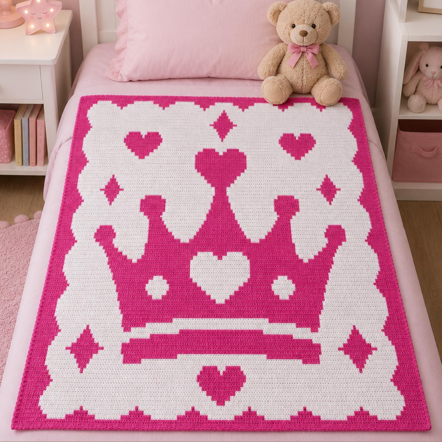 Princess Crown Crochet Blanket Pattern Crown Mosaic