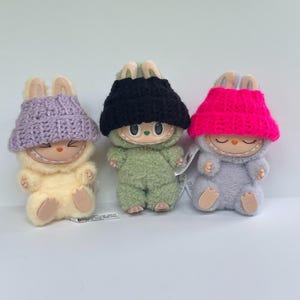 Handmade Crochet Labubu Beanie | Custom Labubu Hat Colors | Labubu Clothes | Cute Labubu Accessory