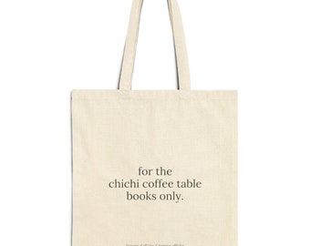 ChiChi Coffee Table Books Only Tote | Funny Gift for Book Lovers | Secret Santa, Eco-Friendly Shopping Bag, Farmer's Market Tote