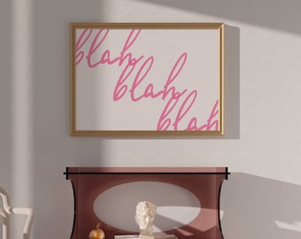 Pink Preppy Wall Art Print: Trendy Home Decor (Digital Download)