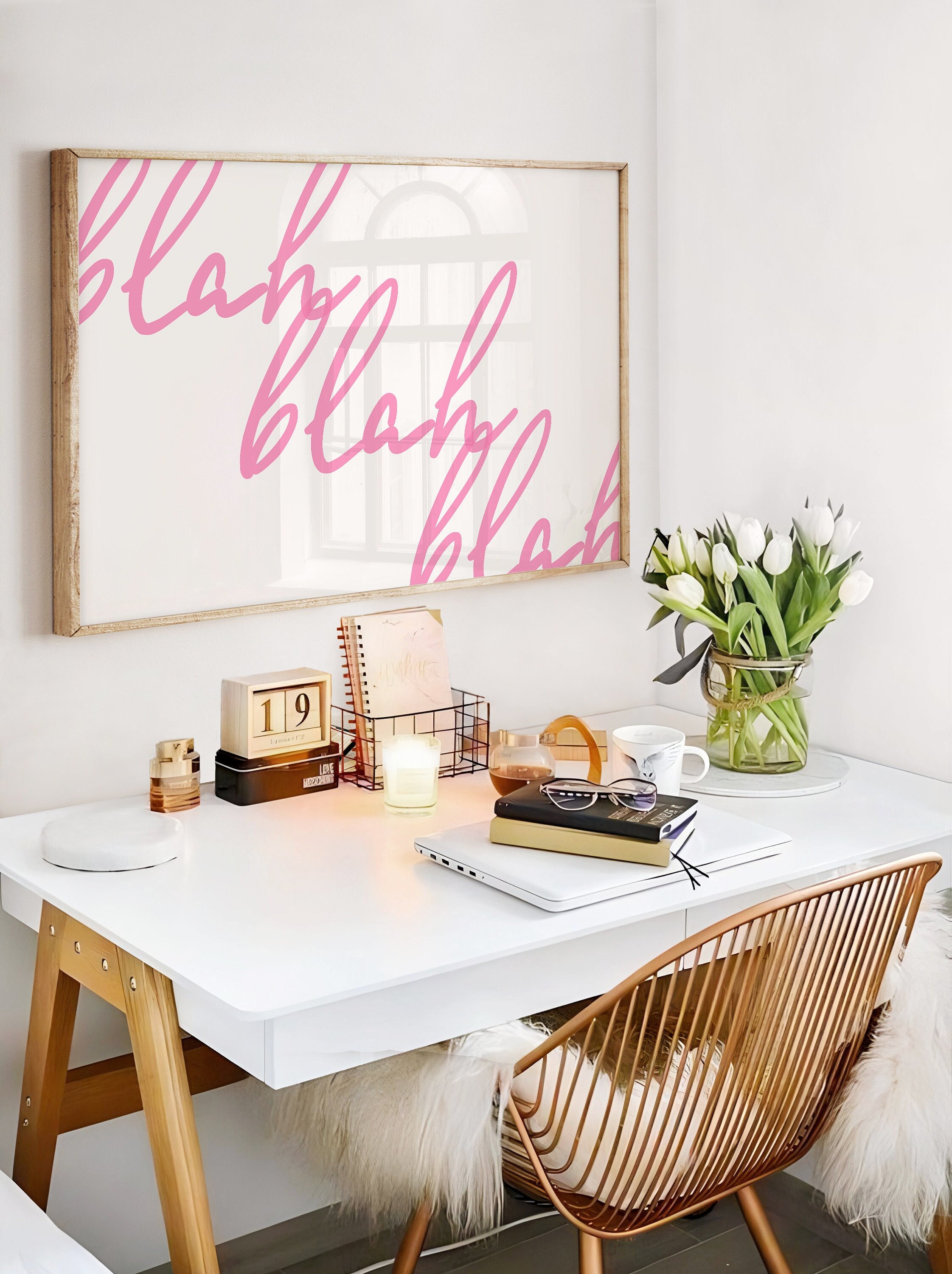 Preppy Bedroom Wall Art Print, Aesthetic Home Decor Trendy Wall Print ...