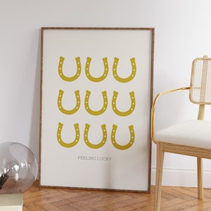 Lucky Horseshoe Digital Prints - PRINTABLE Western Art - Vintage Western Decor - Cowboy Poster - Cowgirl Art Print - Trendy Art