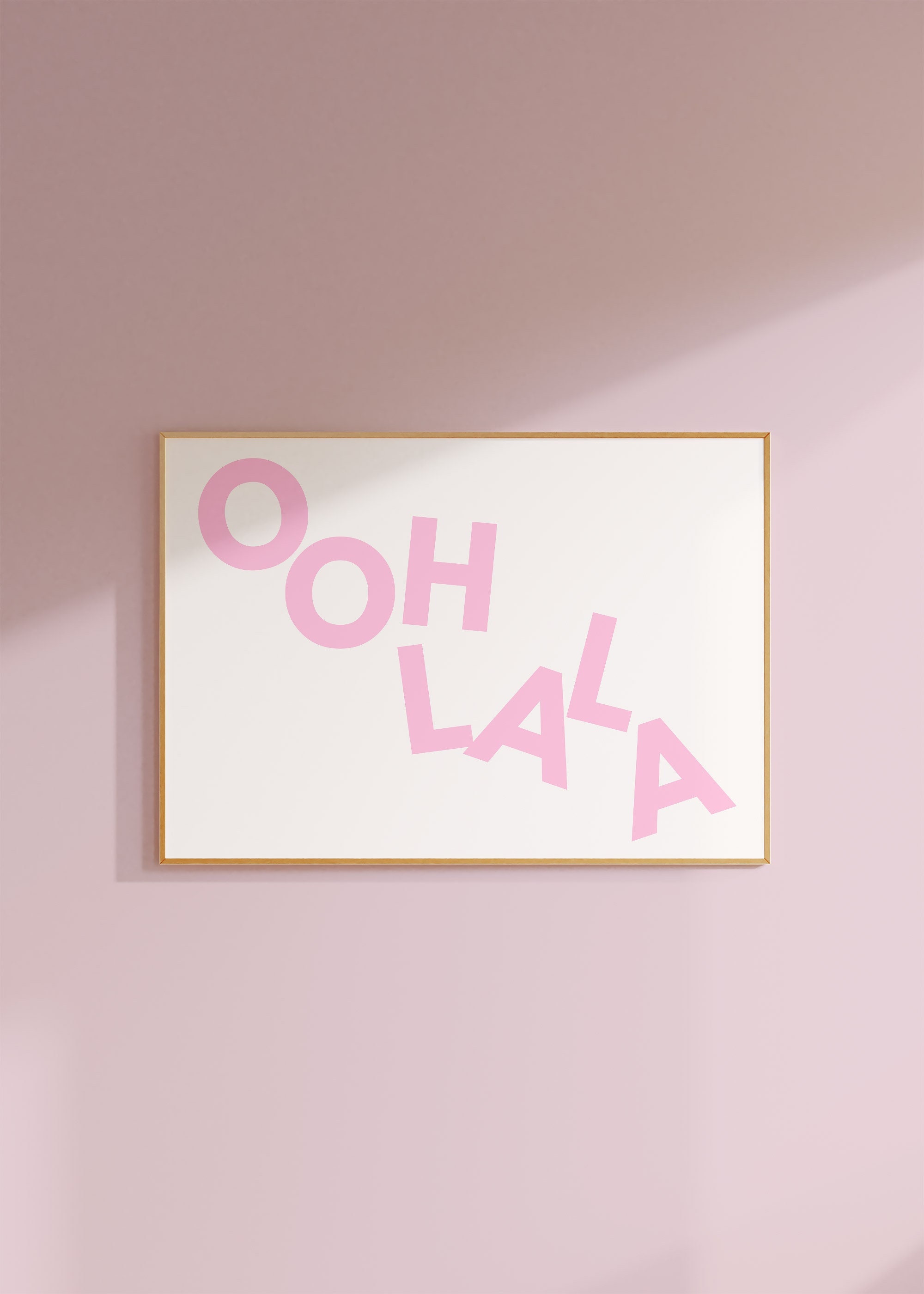 Ooh La La Pink Wall Art Print Horizontal Art Trendy Bedroom Art Prints Colorful Preppy Pink