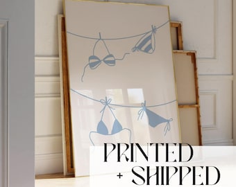 Bikini Laundry Artwork - Coastal Granddaughter Poster - Dorm Art - Printed Poster - Preppy Room Decor - College Gifts - Beach Art Above Bed