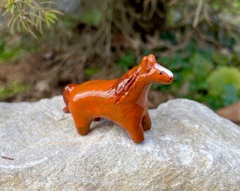 Miniature Polymer Clay Chestnut Horse Figurine