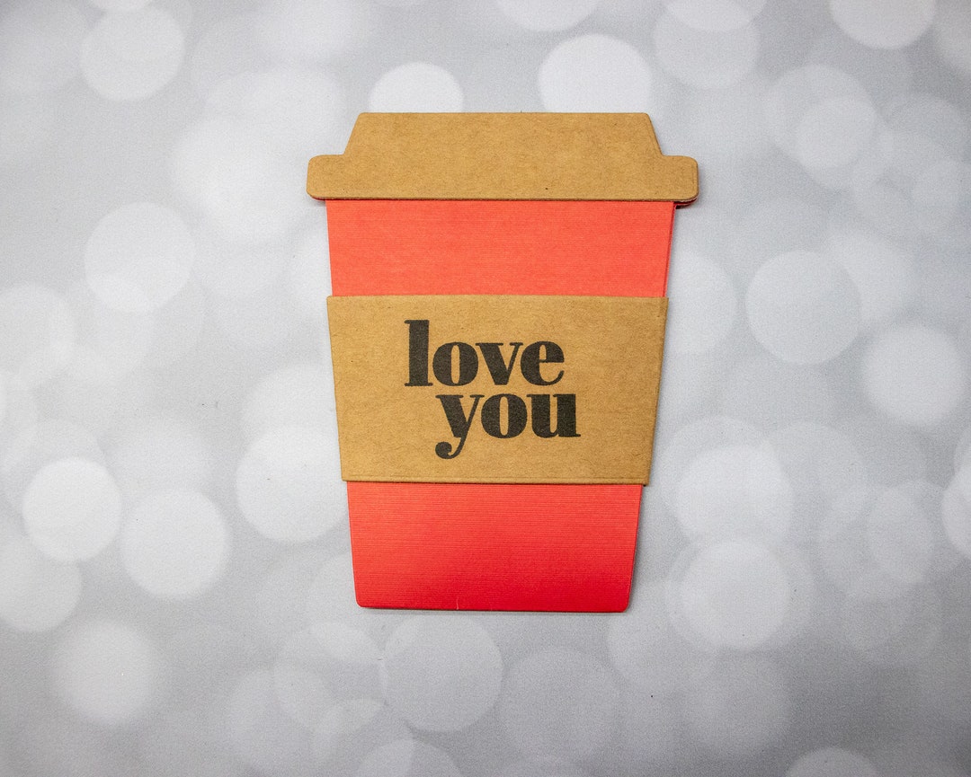 Love You Coffee Cup Gift Card Holder - Etsy