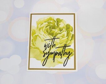 With Sympathy Card, green and gold floral