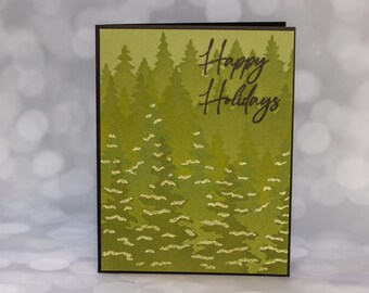 Green Happy Holidays Card