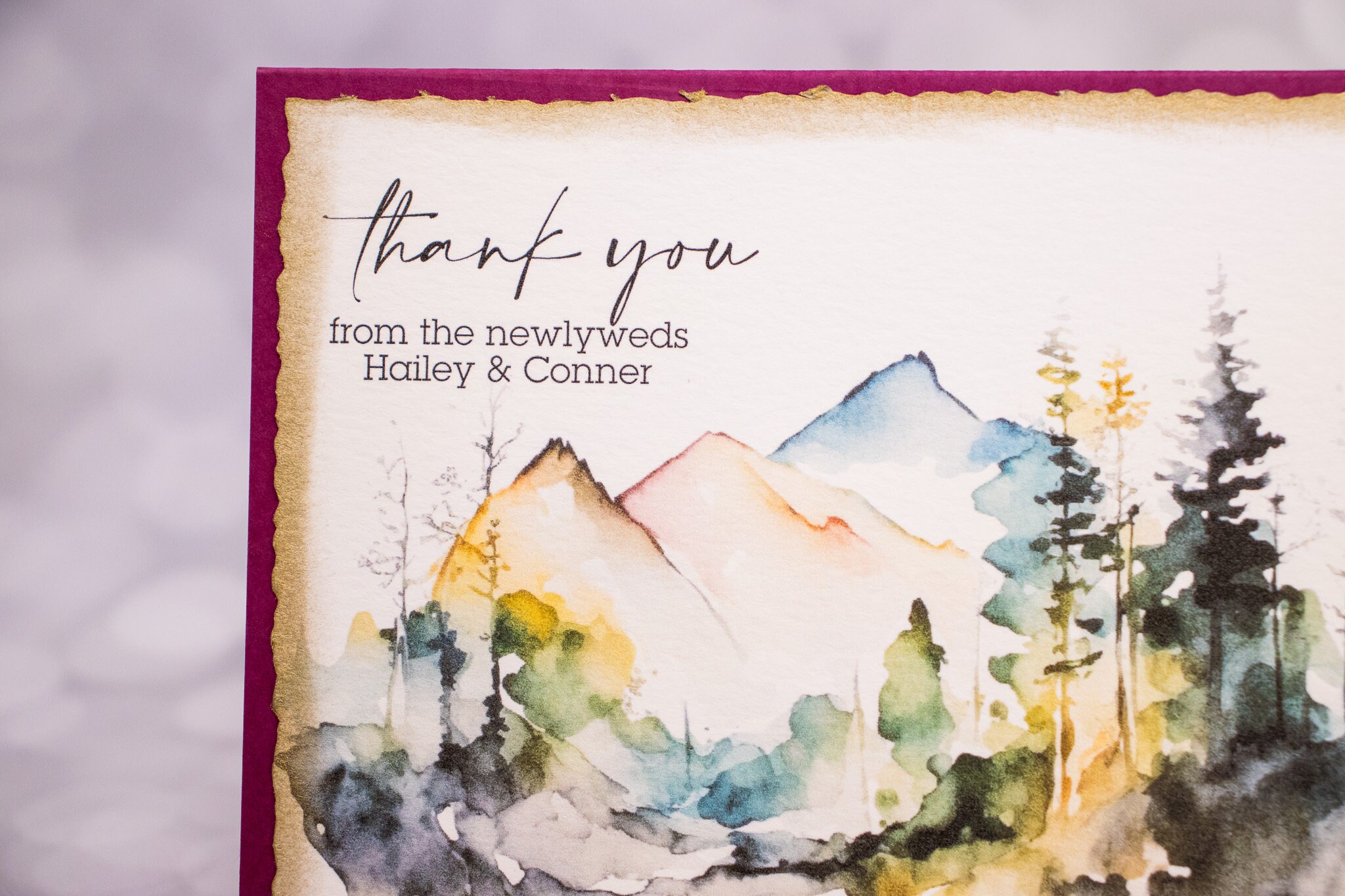 Handmade Mountain Themed Thank You Card - Single - Etsy