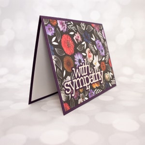 With Sympathy Card, purple floral handmade card