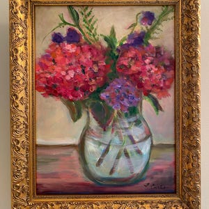 Original 11” by 14” Framed Floral Painting