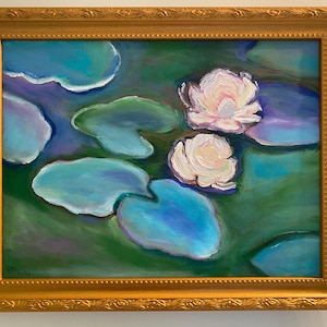 Painting Water Lily Original 12” by 16”