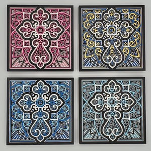 Personalized Layered Wooden Cross: Religious Mandala Wall Art
