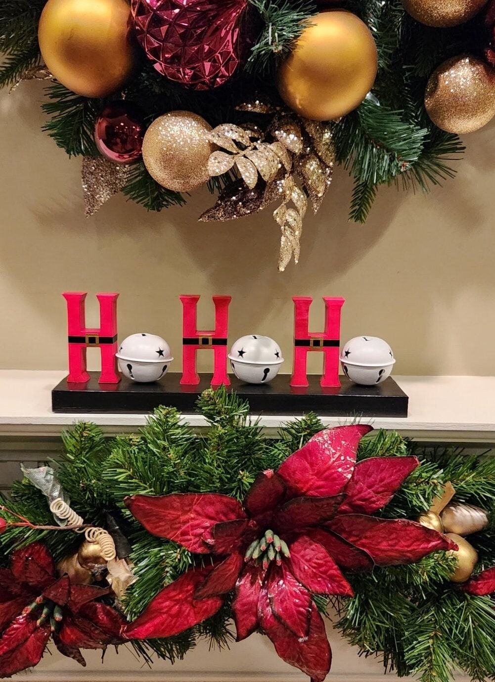 Melrose International Ho Ho Ho Tabletop Sentiment Sign (Set of 2) main image 1