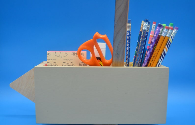 Personalized Wooden Pencil Holder Desk Organizer, Student, Back to