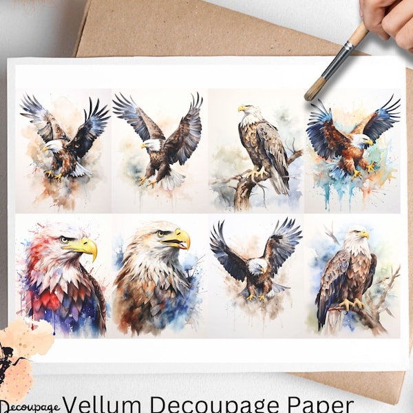 Eagle Collage 2, Decoupage Paper US Letter Size, Shipped To You