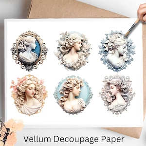 Cameo  2 , One Sheet Decoupage Paper US Letter Size