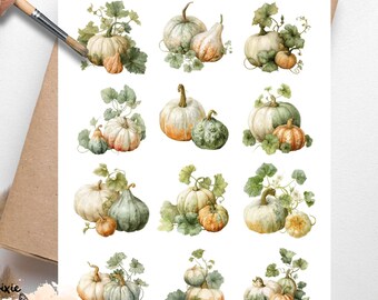 Pumpkins and Gourds 4, One Sheet Rice Paper US Letter Size