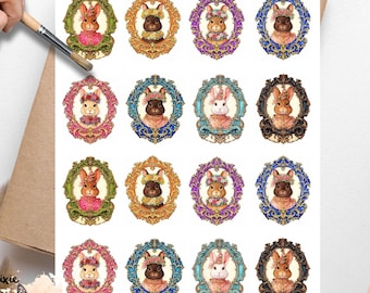 Rococo Bunny 2, One Sheet Rice Paper US Letter Size