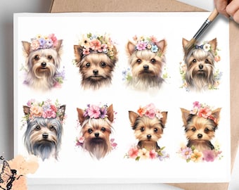 Yorkshire Terrier Portrait 1, One Sheet Rice Paper US Letter Size