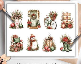 Christmas Vibes 1, One Sheet Rice Paper US Letter Size