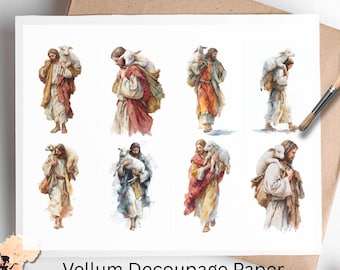 Jesus Saves One Sheep 1, One Sheet Rice Paper US Letter Size