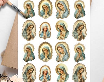 Holy Mary 4, One Sheet Rice Paper US Letter Size