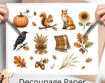Autumn Harvest Curated Collection 1, One Sheet Rice Paper US Letter Size