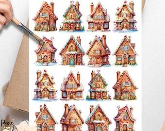 Gingerbread House 4, One Sheet Rice Paper US Letter Size