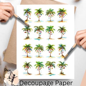 Christmas Palm Tree 2, One Sheet Rice Paper US Letter Size
