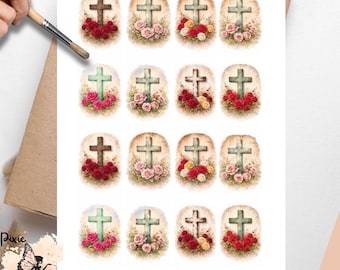 Holy Cross 2, One Sheet Rice Paper US Letter Size