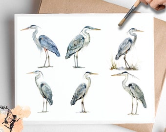 Gray Heron  1 , One Sheet Decoupage Paper US Letter Size
