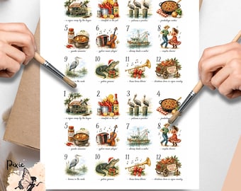 12 Days of Cajun Christmas 2, One Sheet Rice Paper US Letter Size