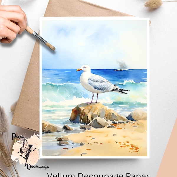 Seagull 1, Decoupage Paper US Letter Size, Shipped To You