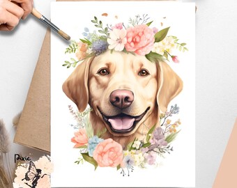 Yellow Labrador Retriever Portrait 1 , One Sheet Rice Paper US Letter Size