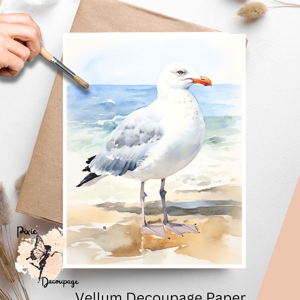 Seagull 2, Decoupage Paper US Letter Size, Shipped To You