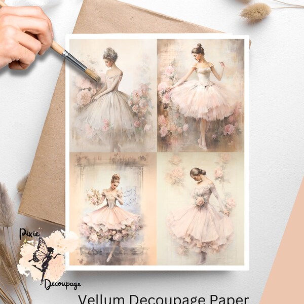 Ballerina Collage 2, papier de découpage format lettre US, expédié chez vous