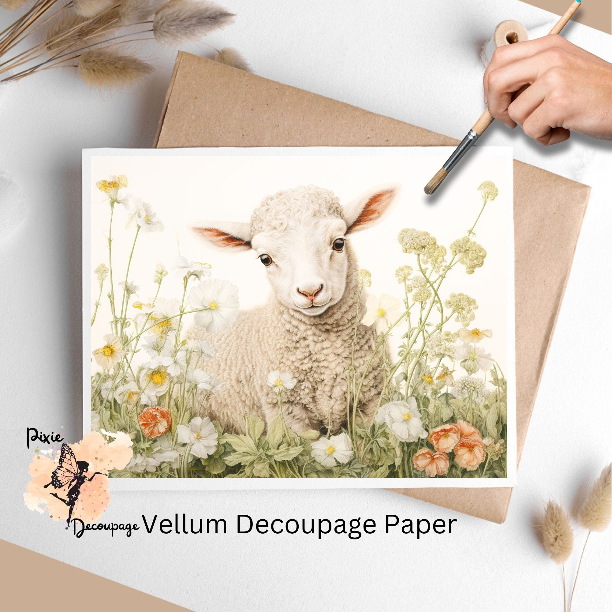 Vintage Lamb 1, Decoupage Paper US Letter Size, Shipped to You - Etsy