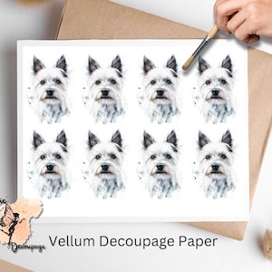 West Highland Terrier  1 , One Sheet Decoupage Paper US Letter Size