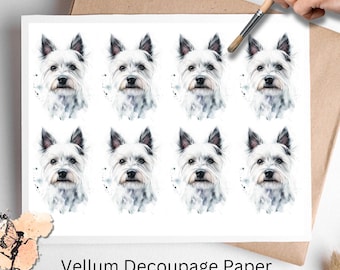 West Highland Terrier  1 , One Sheet Rice Paper US Letter Size