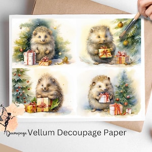 Weihnachtsigel 1 , Decoupage Papier US Letter Size