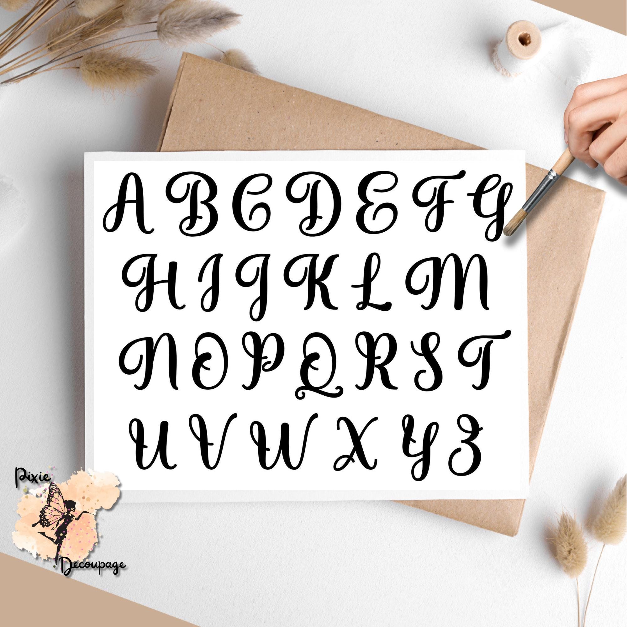 Writing Letters In Rice Alphabet Letters Initials, One Sheet Rice Paper US Letter Size - Etsy