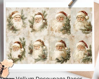 Vintage Santa 1, One Sheet Rice Paper US Letter Size