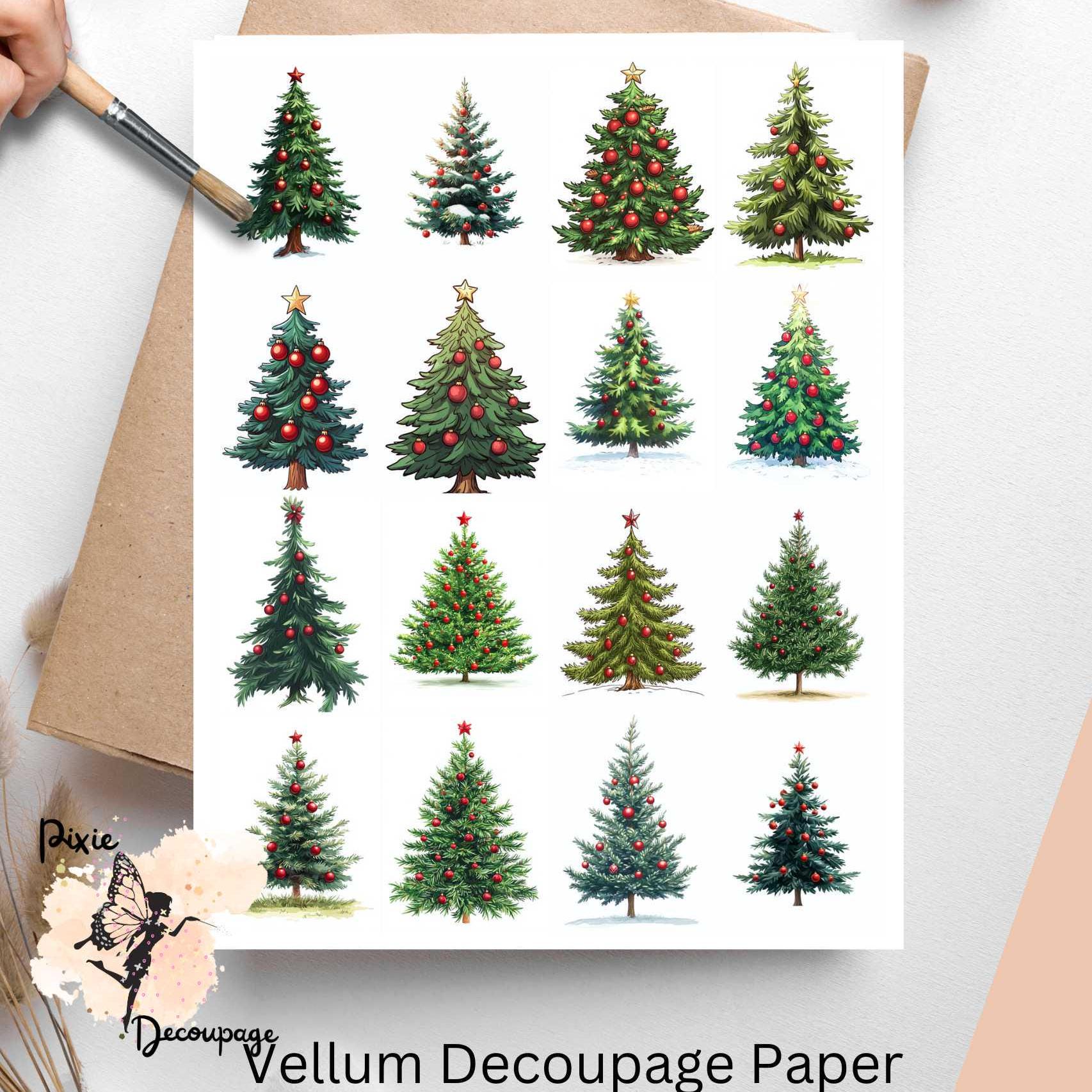 カスパリクリスマスツリーデコパージュ作品 Christmas Tree 1 , One Sheet Rice Paper US Letter Size - Etsy 日本