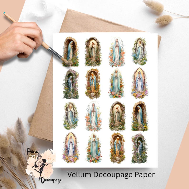virgin mary decoupage paper