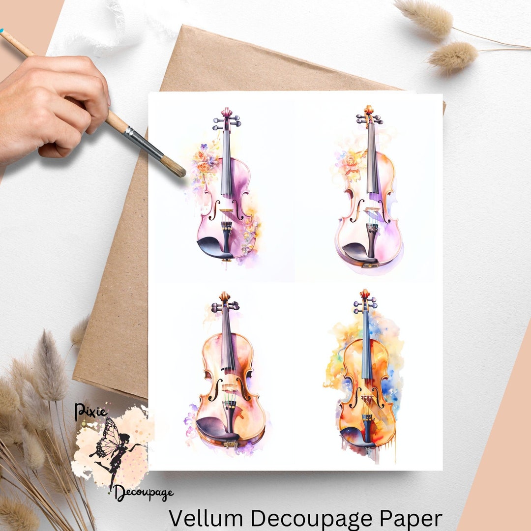 Volin Paper Violin 3 , One Sheet Decoupage Paper US Letter Size - Etsy