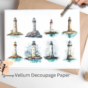 Lighthouse 1, One Sheet Decoupage Paper US Letter Size