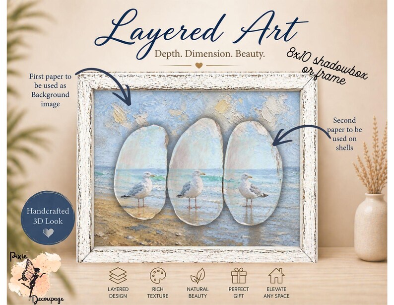 Seagulls at the Beach 1, Decoupage Paper Digital Download, You Print ...
