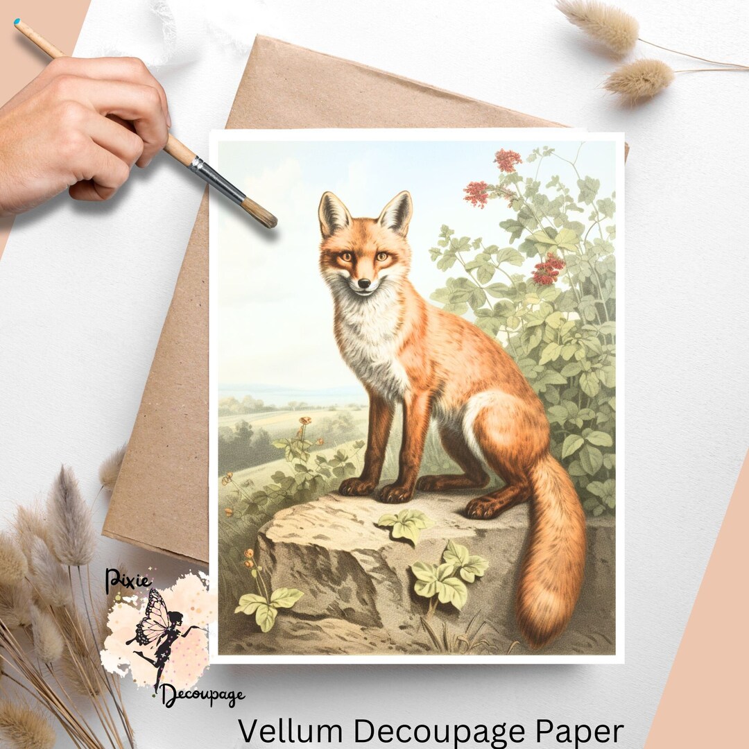 Vintage Fox 4 Decoupage Paper US Letter Size, Shipped to You - Etsy