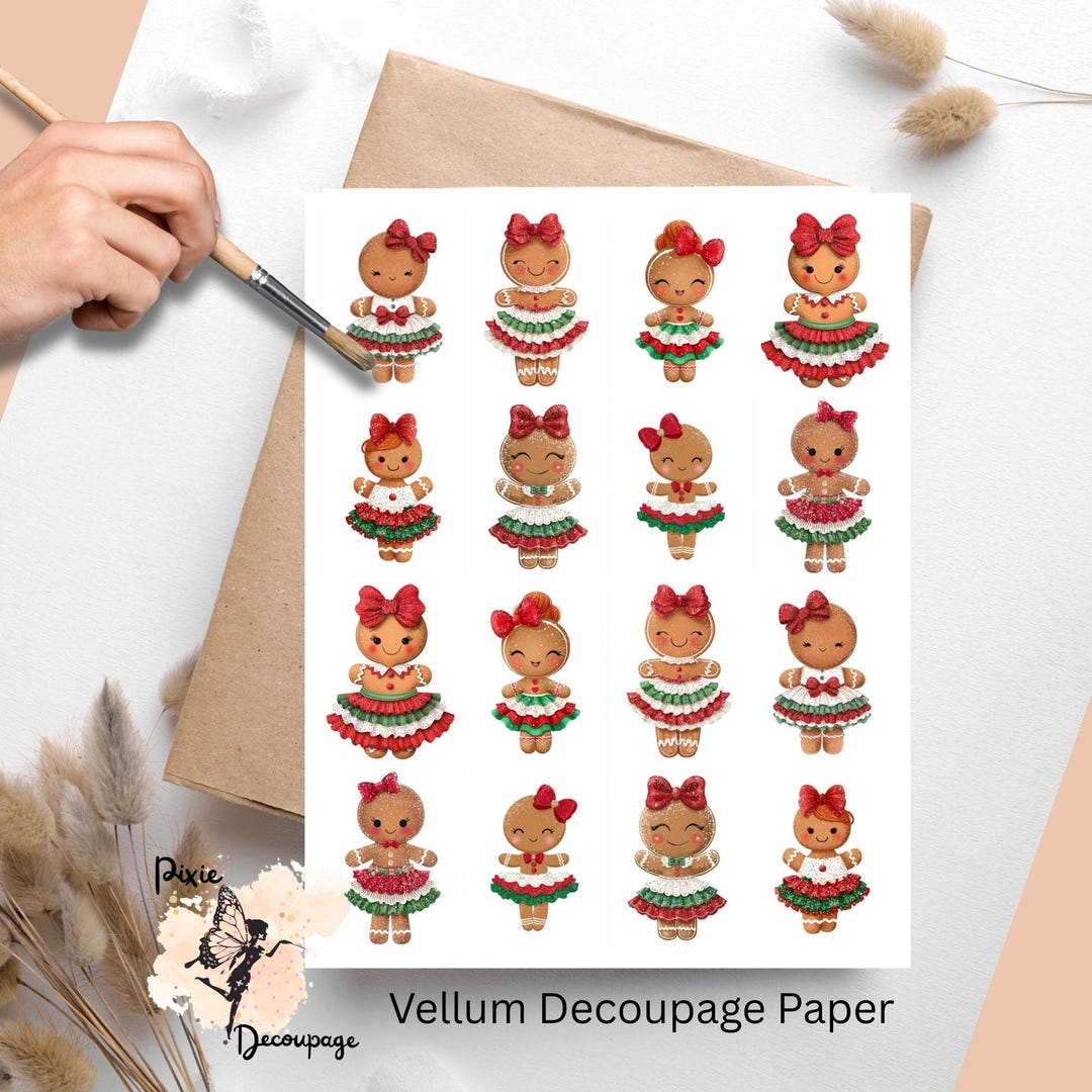 Gingerbread Girl 2, One Sheet Rice Paper US Letter Size - Etsy